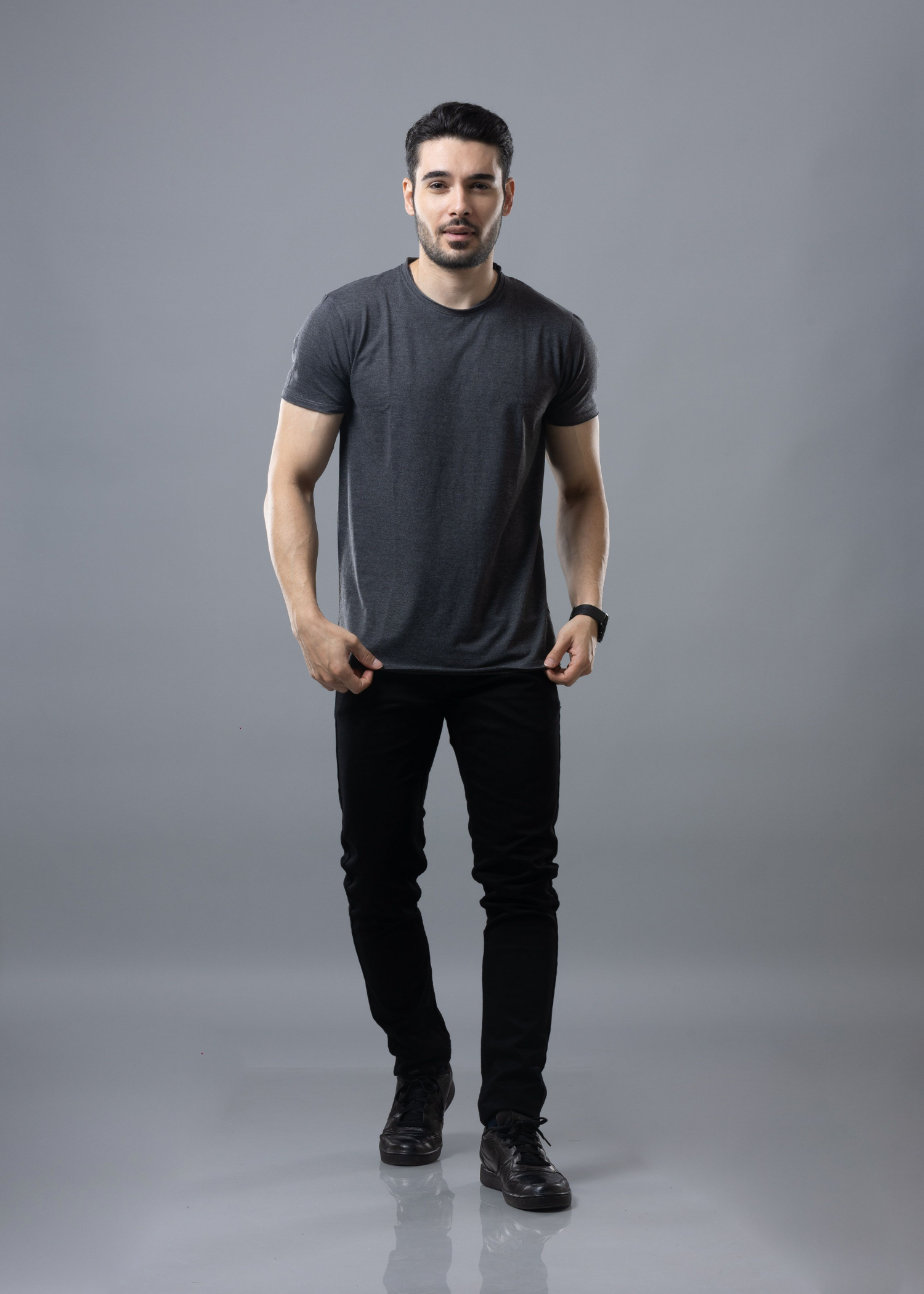 Raw Solid Half Sleeve T-shirt For Men