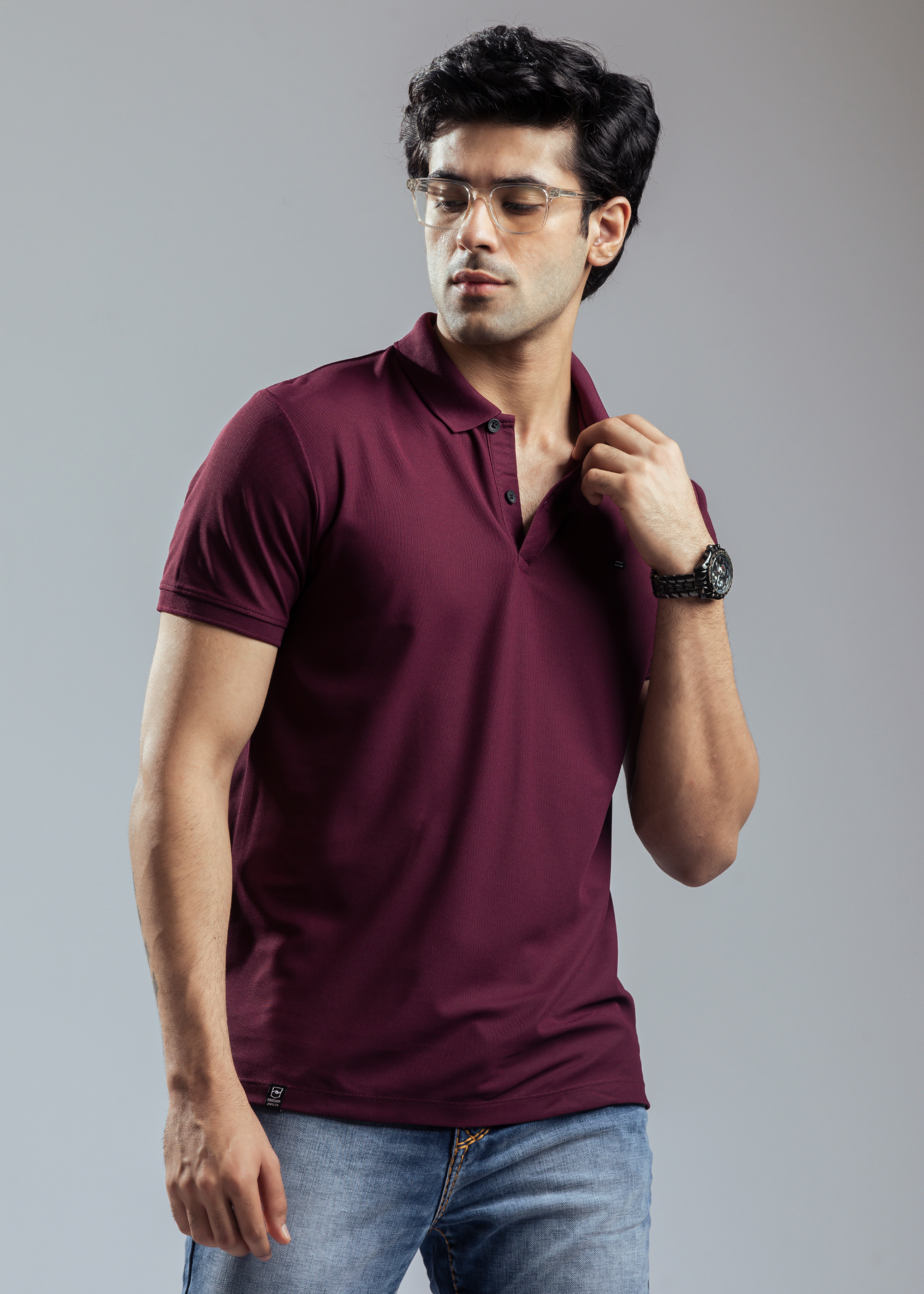 Cherry Mustard Half Sleeve Polo T-shirt For Mens