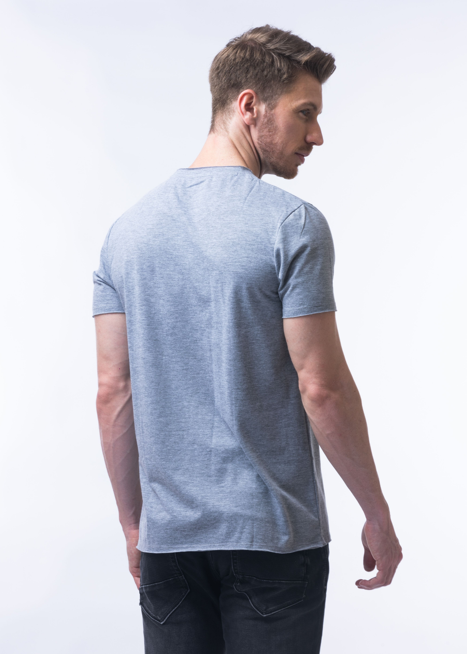 Raw Solid Half Sleeve T-shirt For Mens