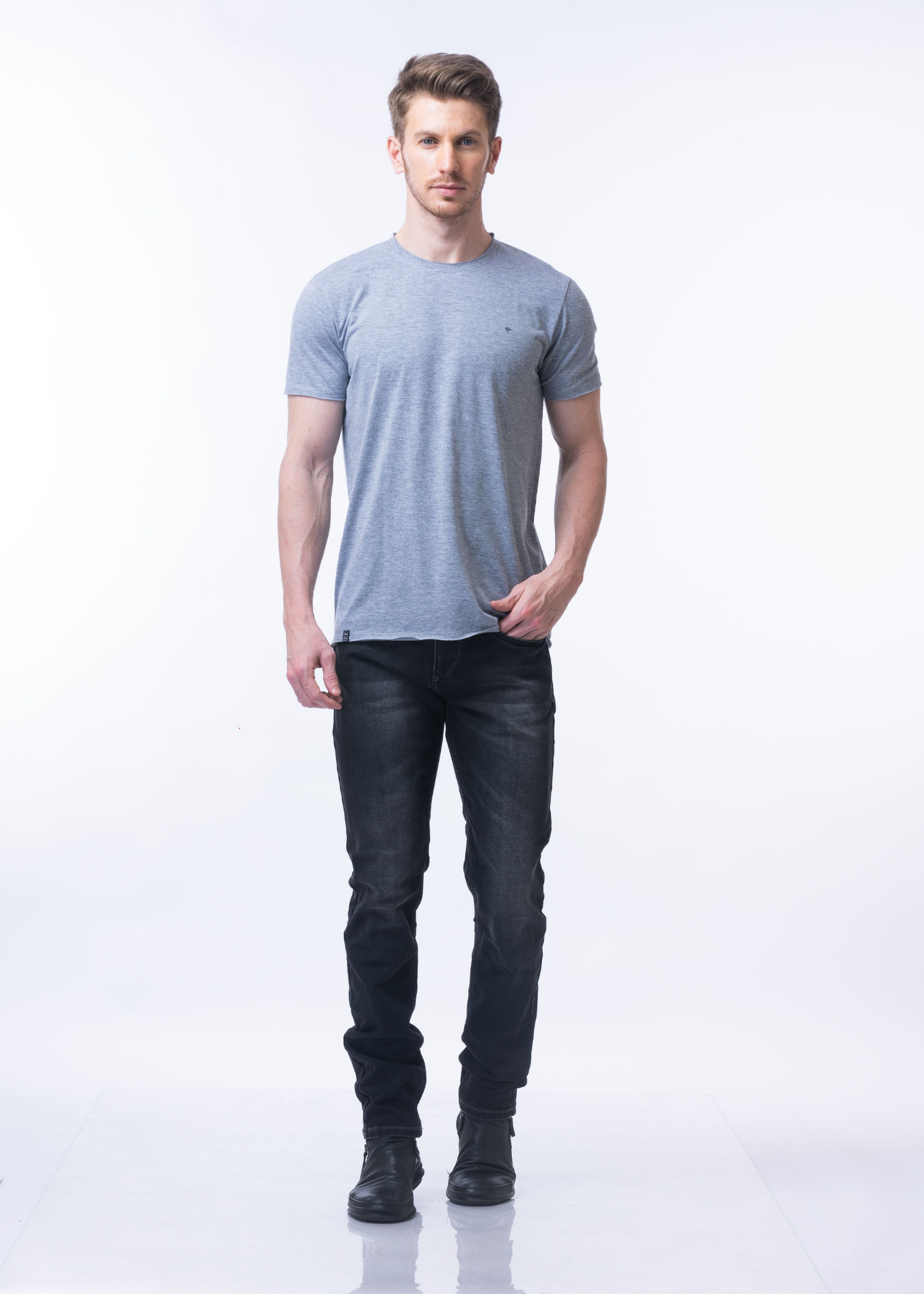 Raw Solid Half Sleeve T-shirt (BUY 1 GET 1)