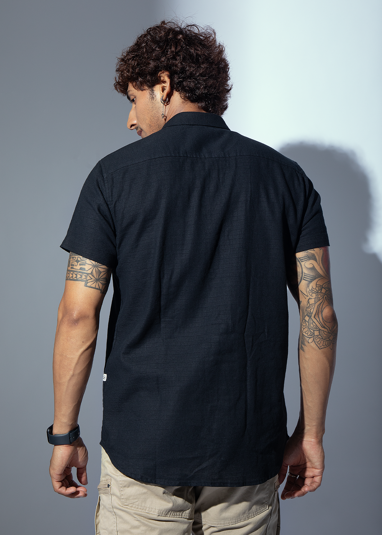 Tiara Half Sleeve Solid Shirt For Men