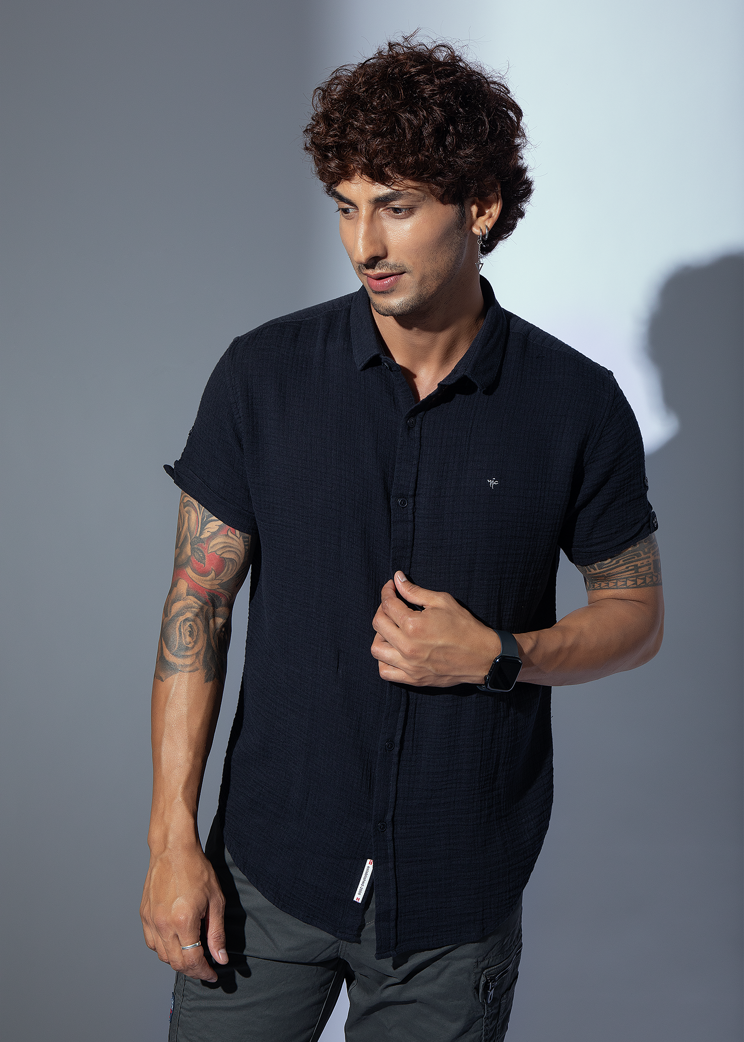 Sober Half Sleeve Solid Shirt For Men