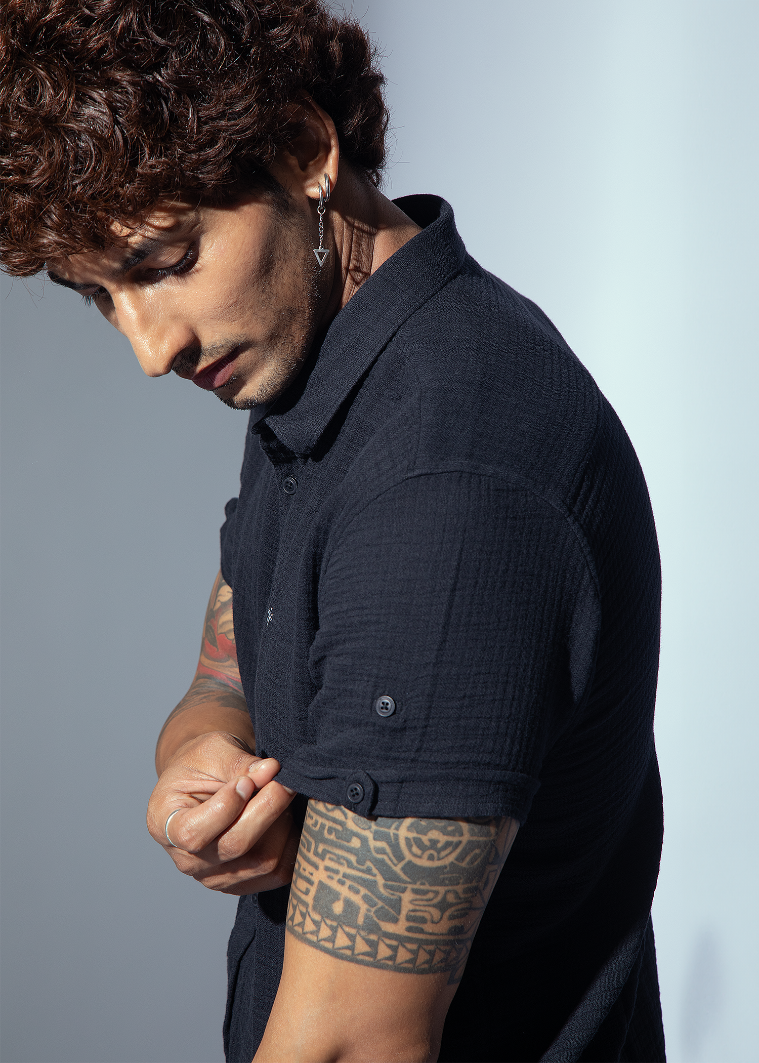 Sober Half Sleeve Solid Shirt For Men