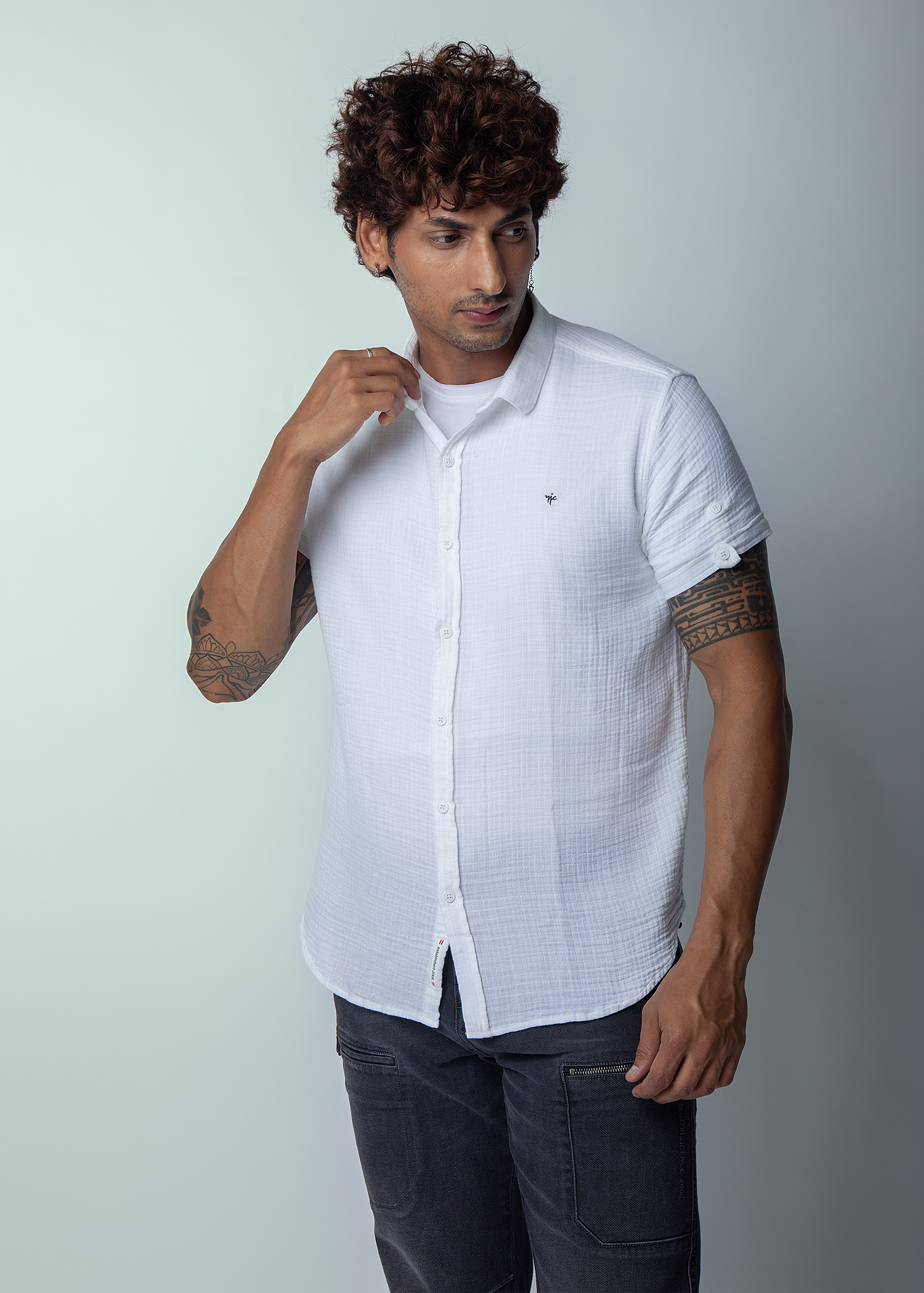 Sober Half Sleeve Solid Shirt For Men