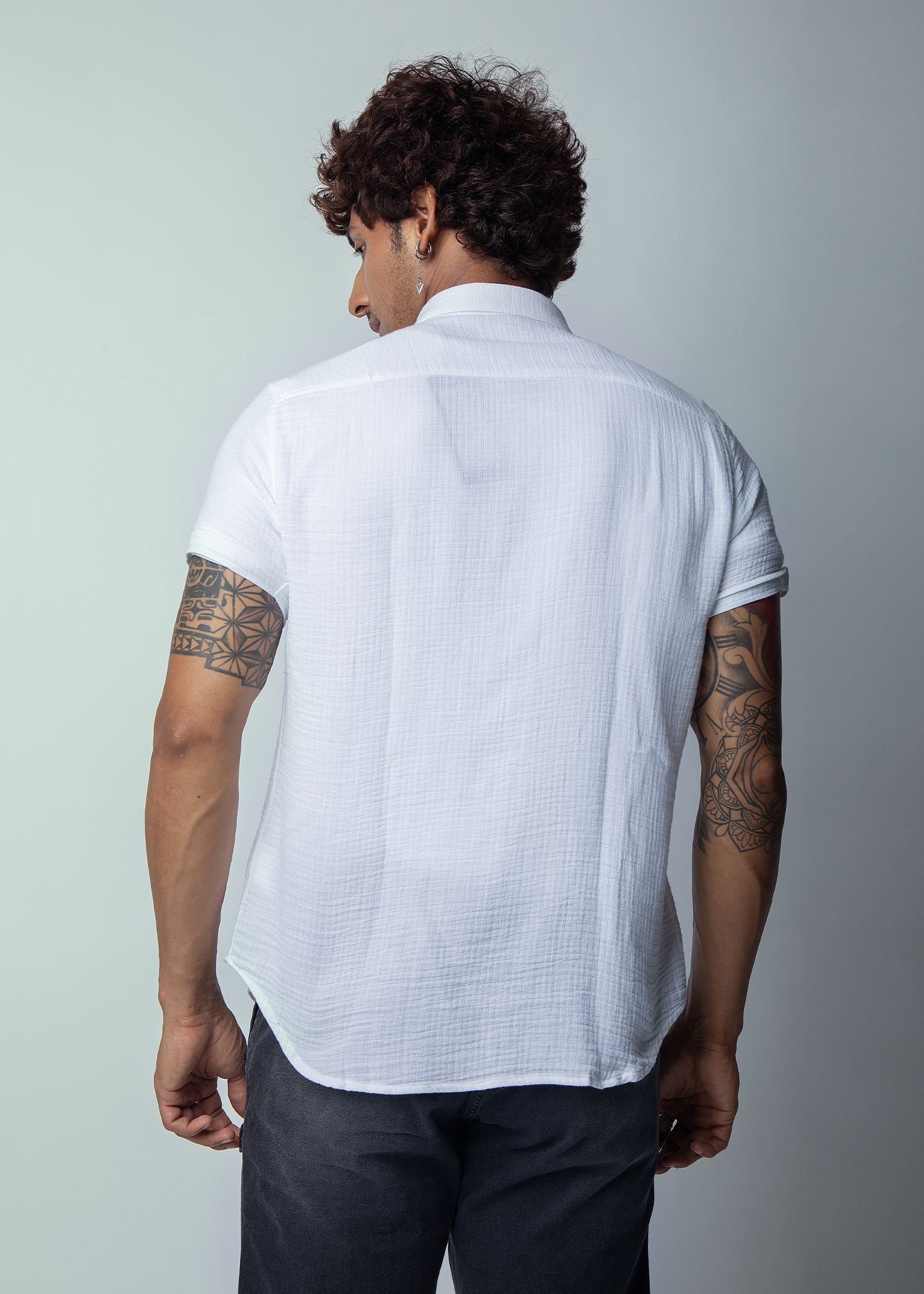 Sober Half Sleeve Solid Shirt For Men