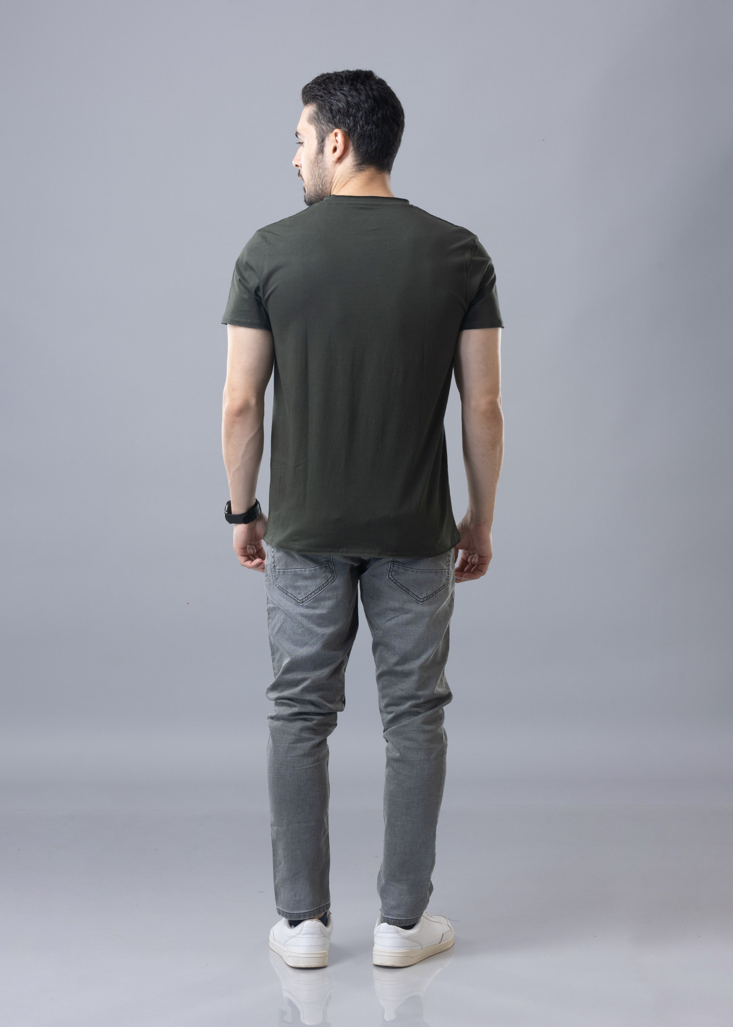 Raw Solid Half Sleeve T-shirt For Men