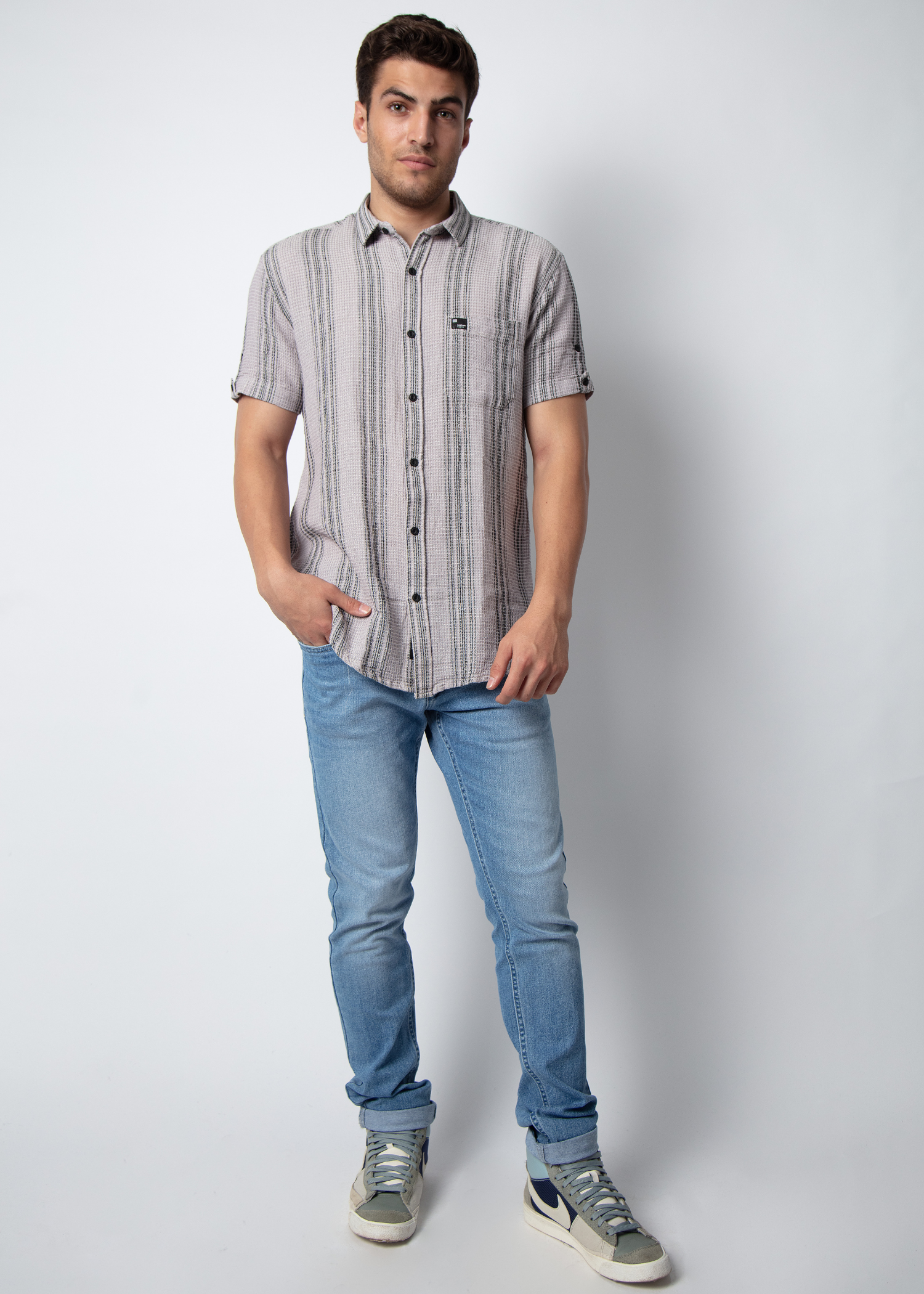 Brilon Half Sleeve Stripe Shirt For Men