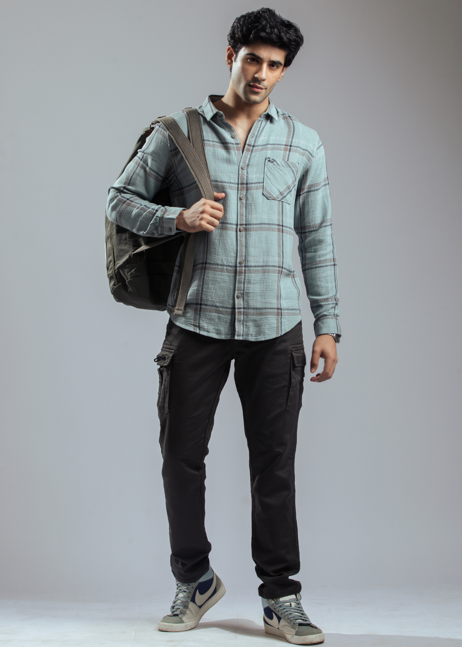 Arcane Full Sleeve Checked Casual Shirt For Men