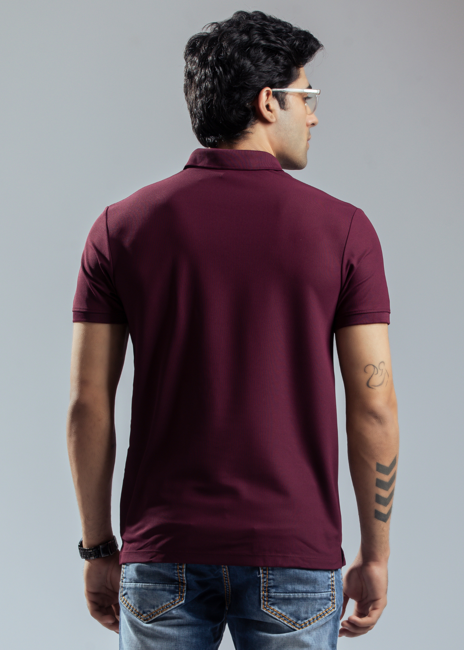 Cherry Mustard Half Sleeve Polo T-shirt For Mens