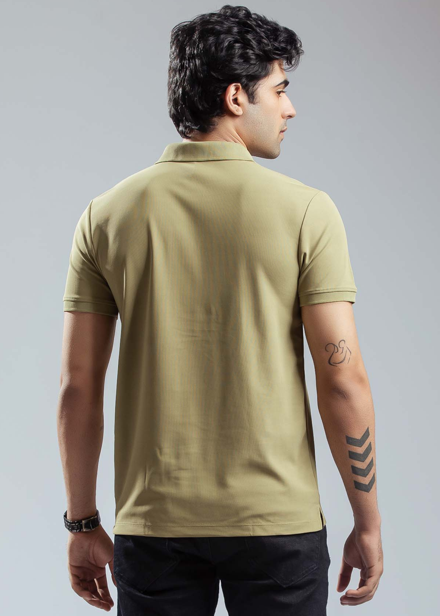 Cherry Mustard Half Sleeve Polo T-shirt For Mens