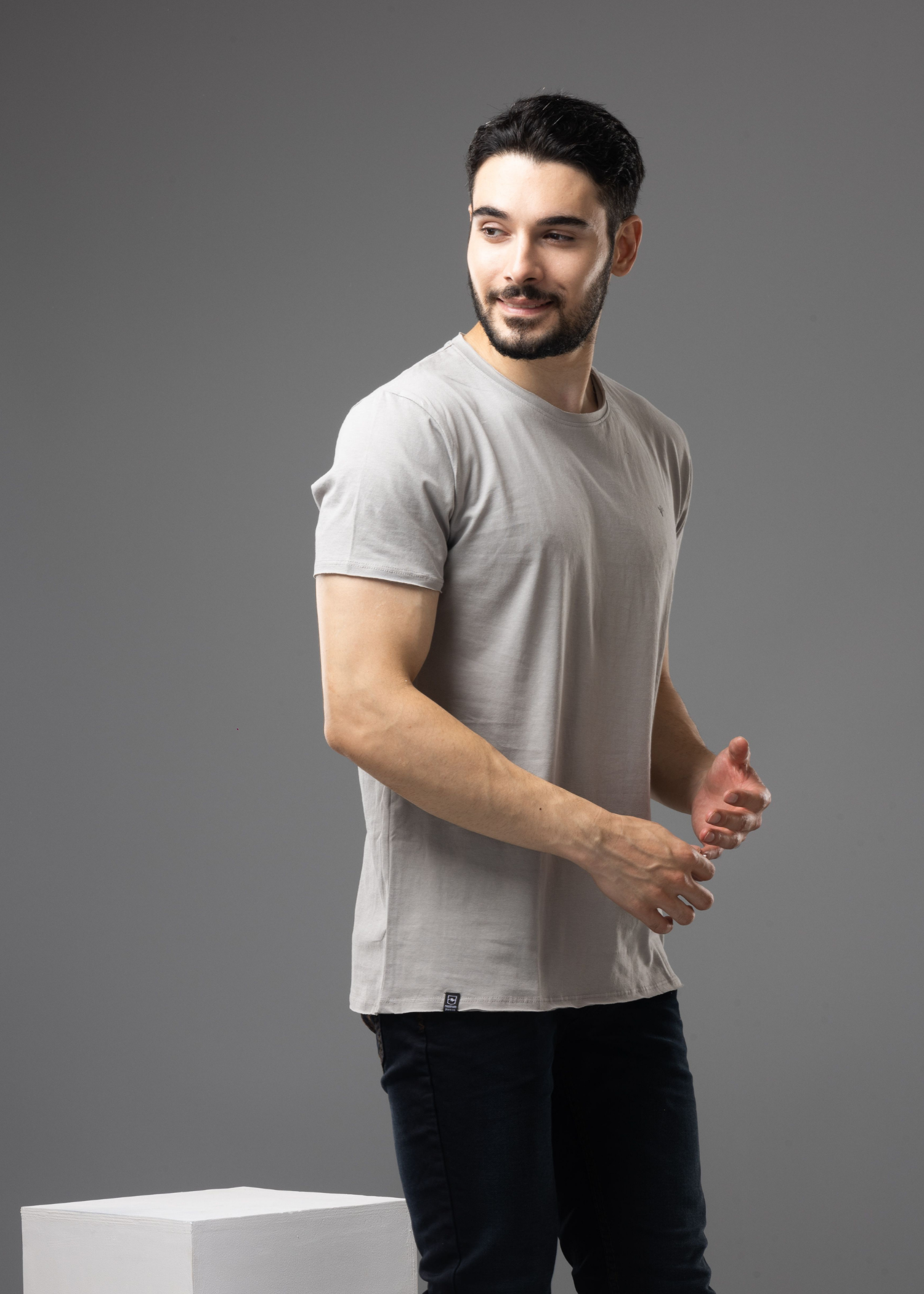 Raw Solid Half Sleeve T-shirt For Mens