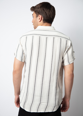 Hilter Half Sleeve Striped Shirt For Men