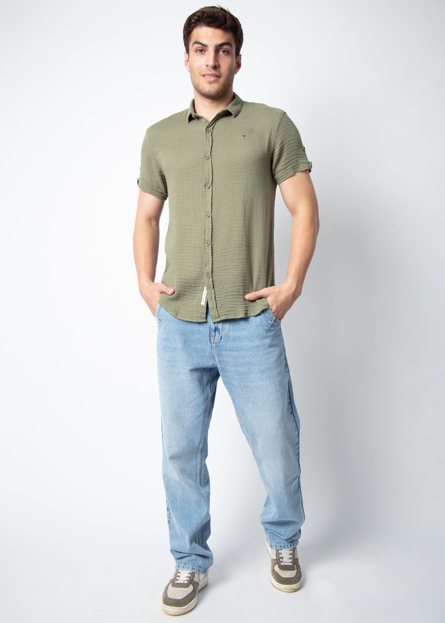 Sober Half Sleeve Solid Shirt For Men