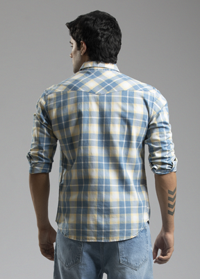 Technique Full Sleeve Checked Casual Shirt For Men - Nostrum