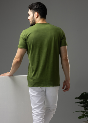 Raw Solid Half Sleeve T-shirt For Mens