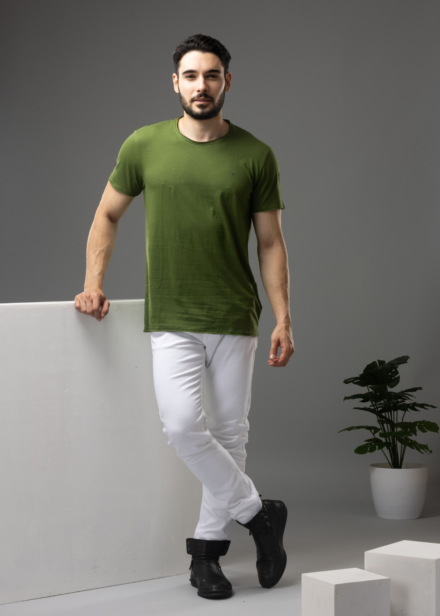 Raw Solid Half Sleeve T-shirt (BUY 1 GET 1)