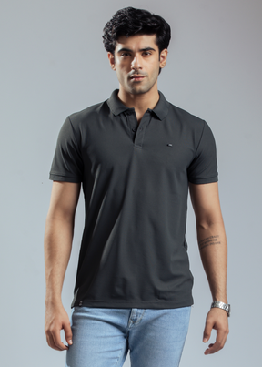 Cherry Mustard Half Sleeve Polo T-shirt For Mens