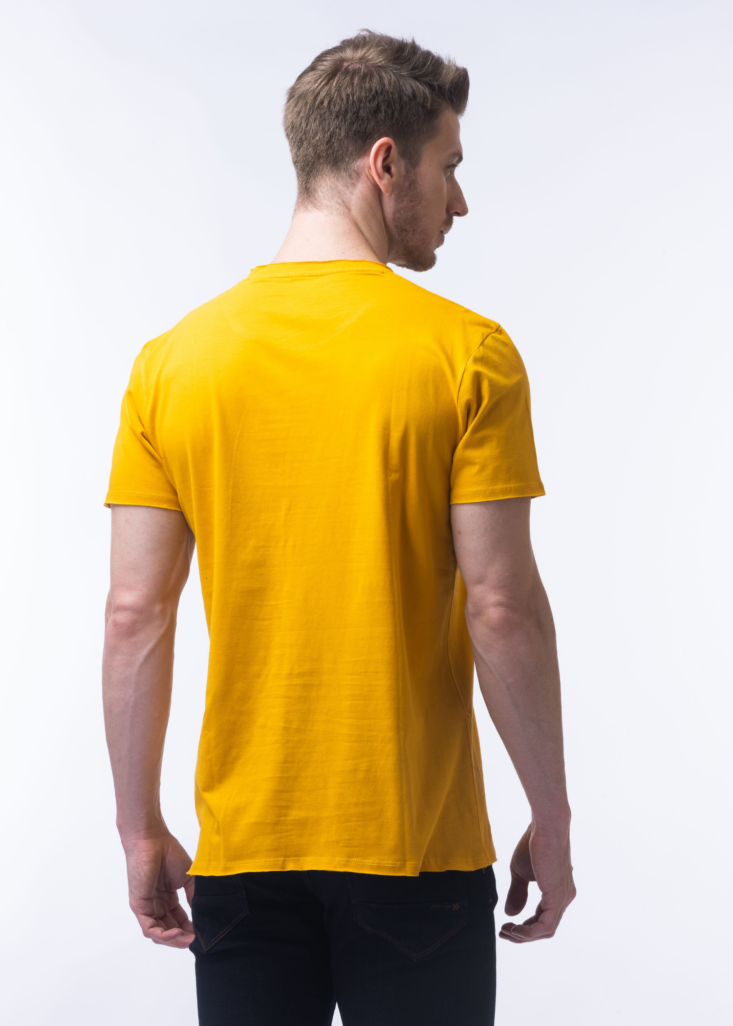 Raw Solid Half Sleeve T-shirt For Mens