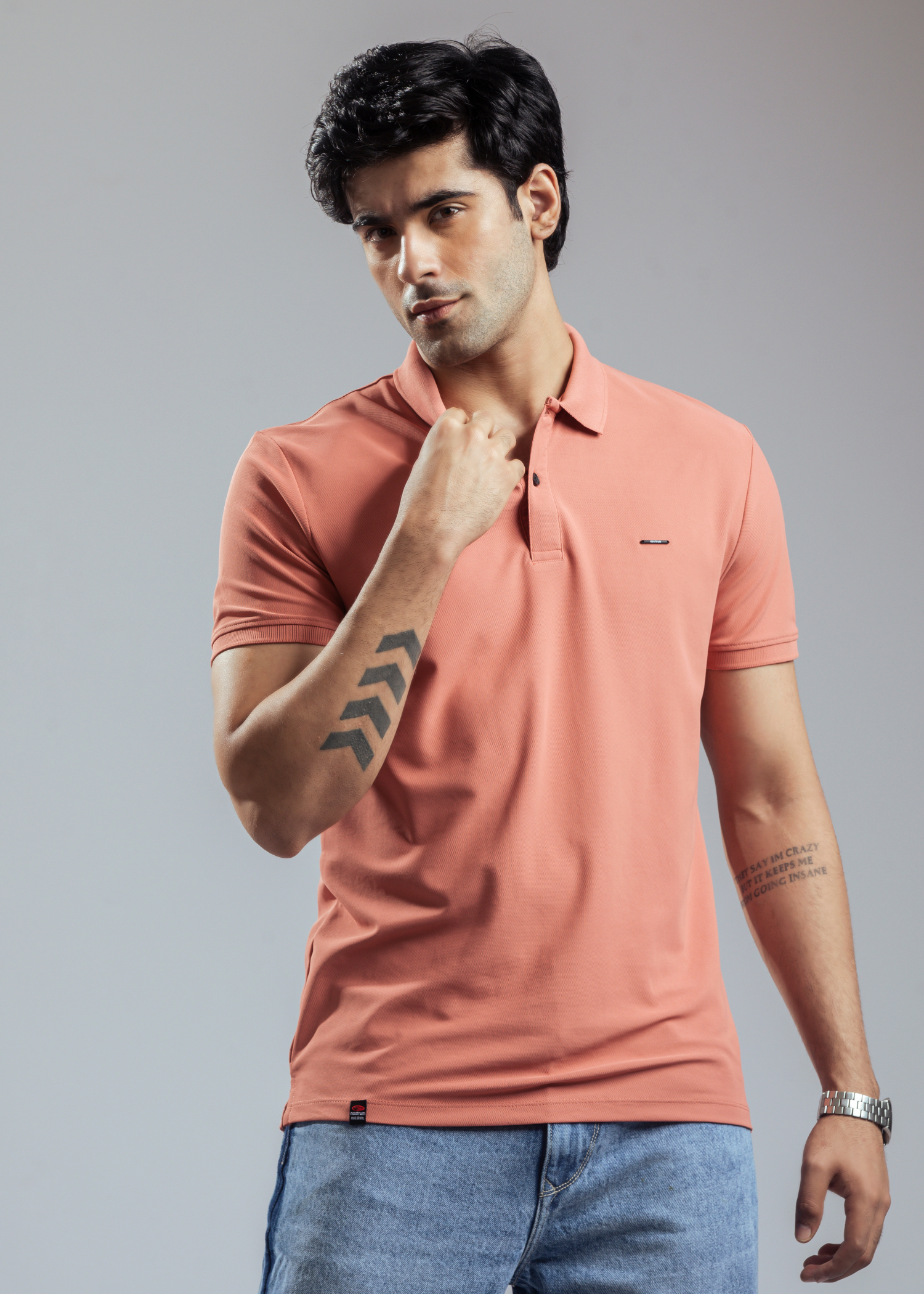 Cherry Sky Half Sleeve Polo T-shirt For Mens