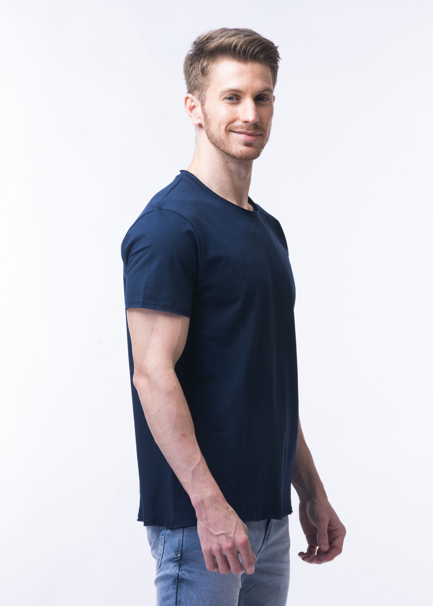 Raw Solid Half Sleeve T-shirt For Men