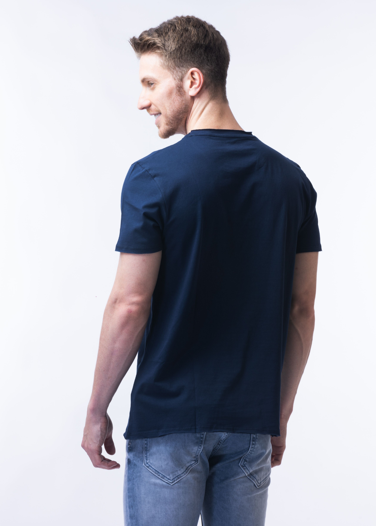 Raw Solid Half Sleeve T-shirt For Men