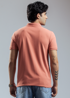 Cherry Sky Half Sleeve Polo T-shirt For Mens