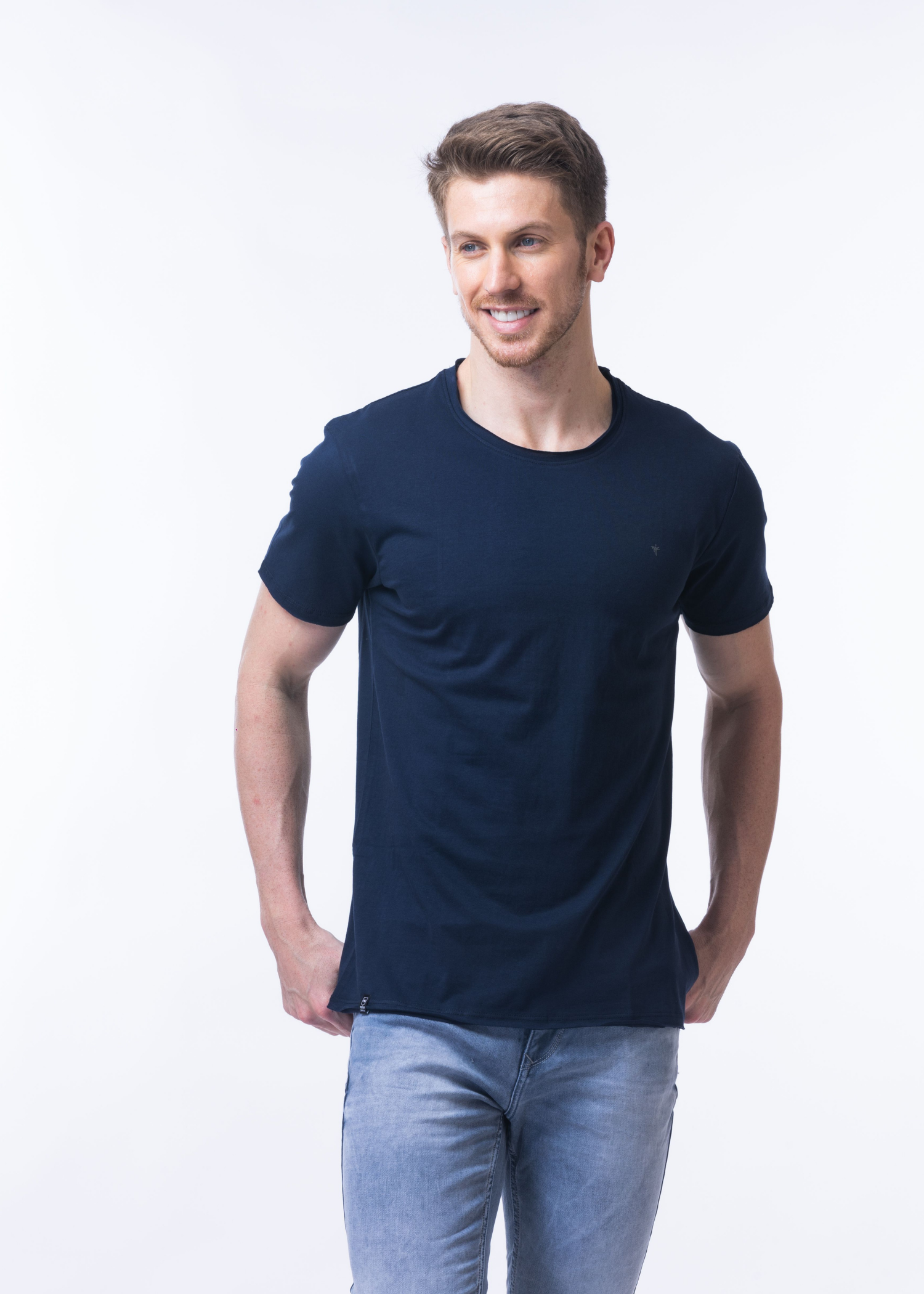 Raw Solid Half Sleeve T-shirt For Men