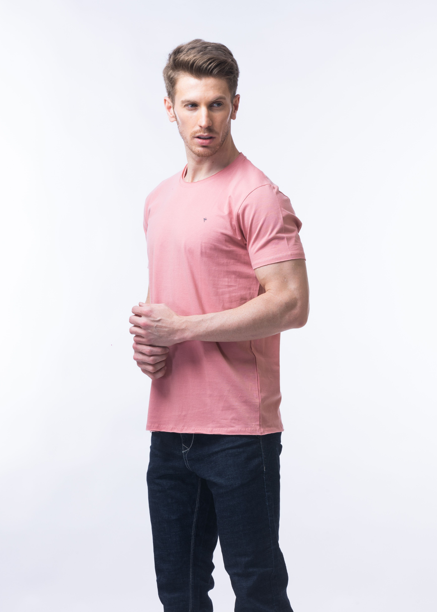 Raw Solid Half Sleeve T-shirt For Men