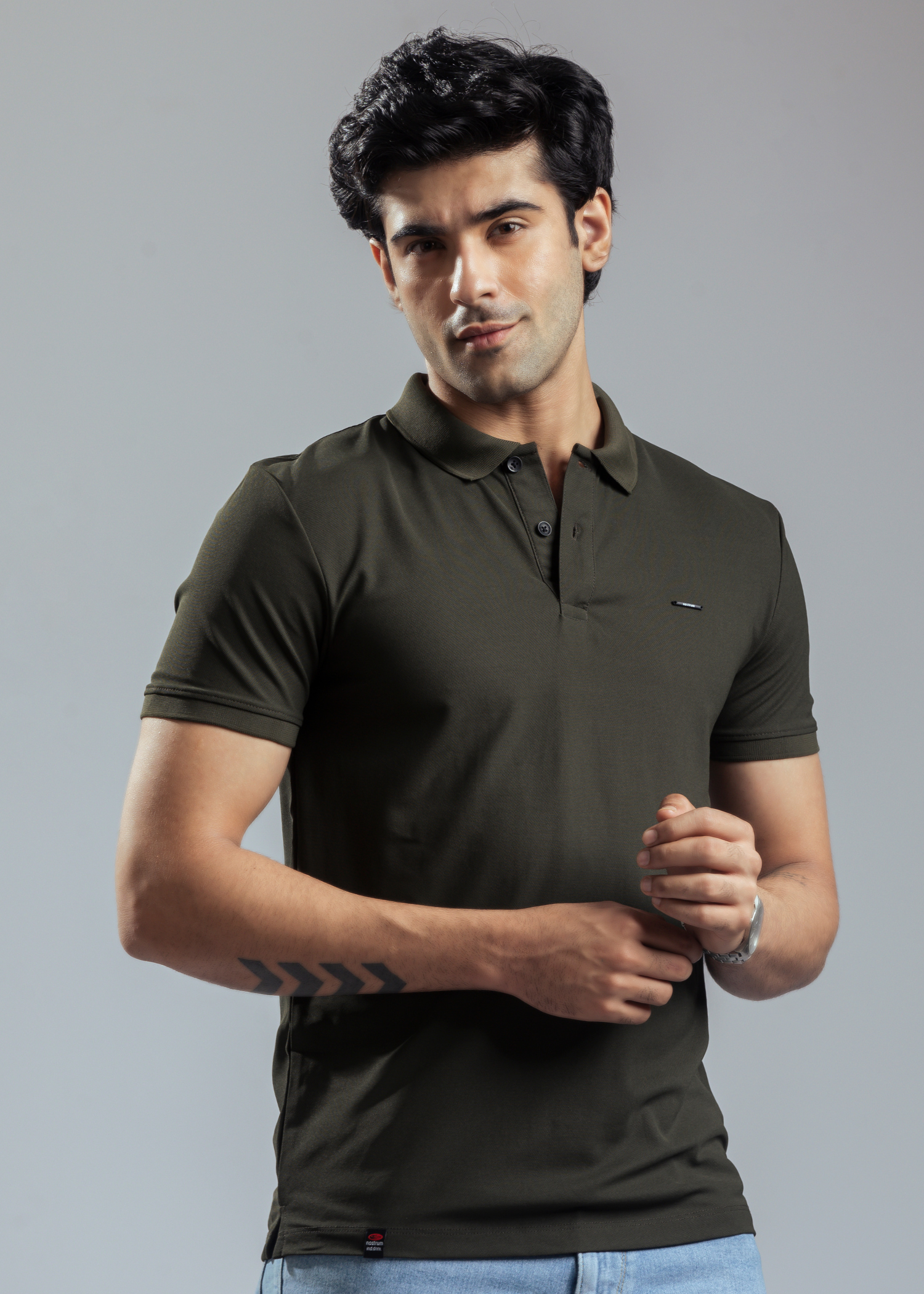 Cherry Olive Half Sleeve Polo T-shirt For Mens