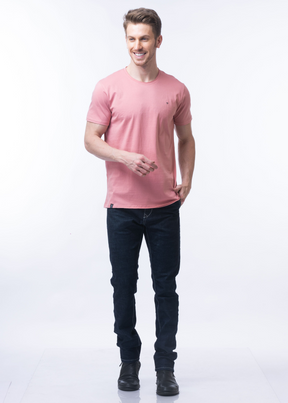 Raw Solid Half Sleeve T-shirt For Men