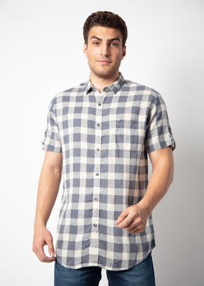 Bounce Half Sleeve Checked Shirt For Men