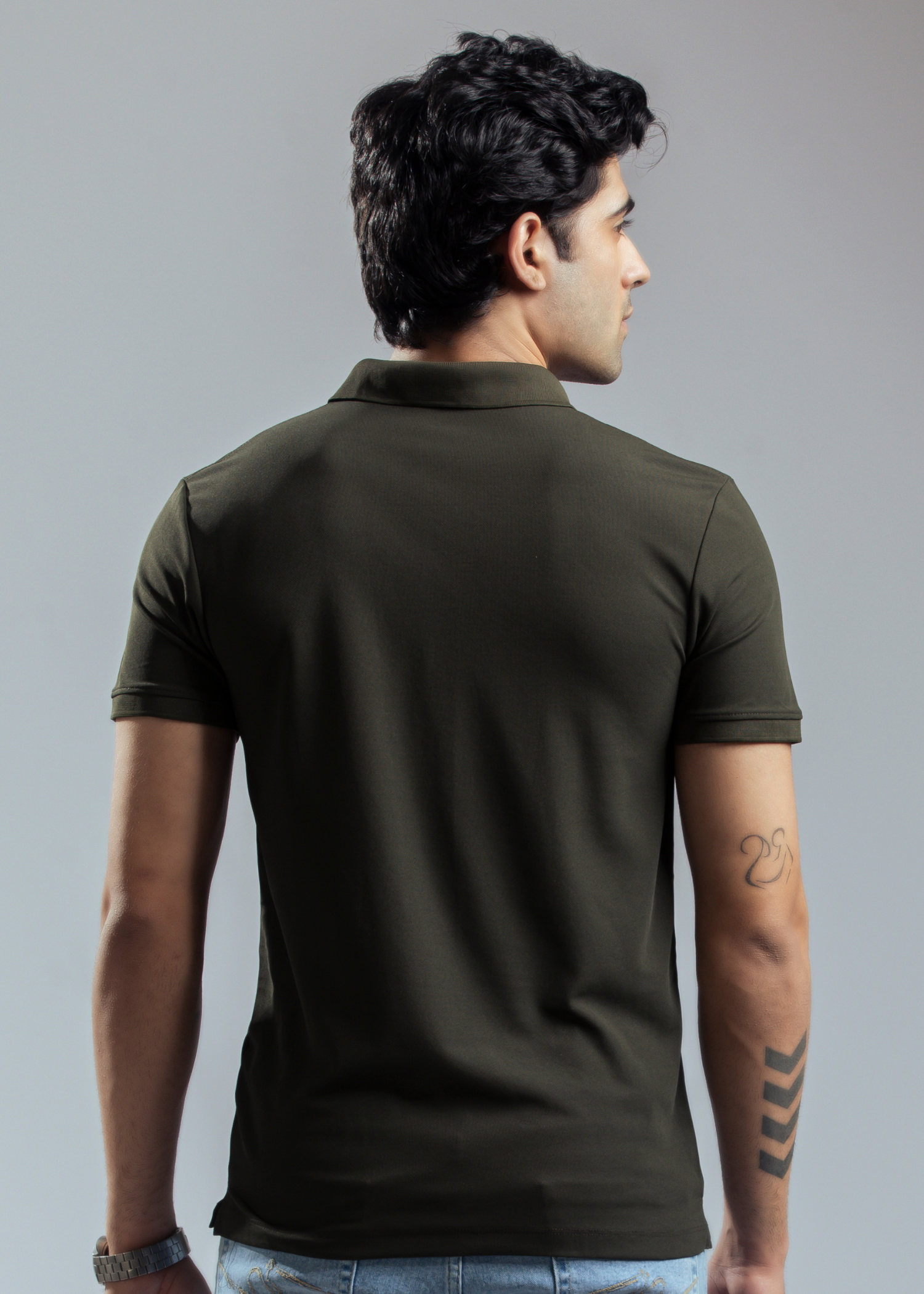 Cherry Olive Half Sleeve Polo T-shirt For Mens