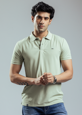 Cherry Mustard Half Sleeve Polo T-shirt For Mens