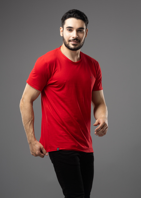 Raw Solid Half Sleeve T-shirt For Men