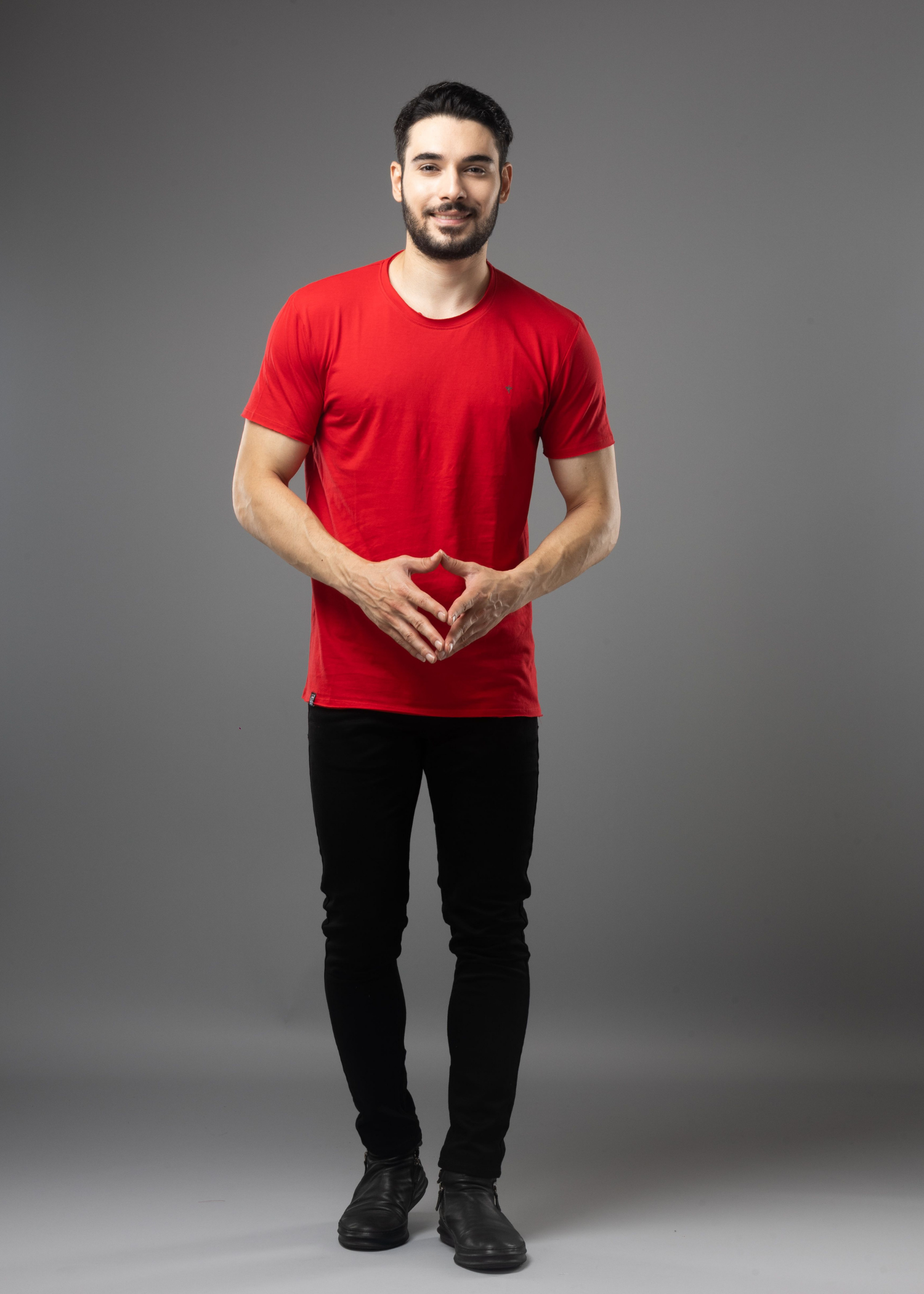 Raw Solid Half Sleeve T-shirt For Men