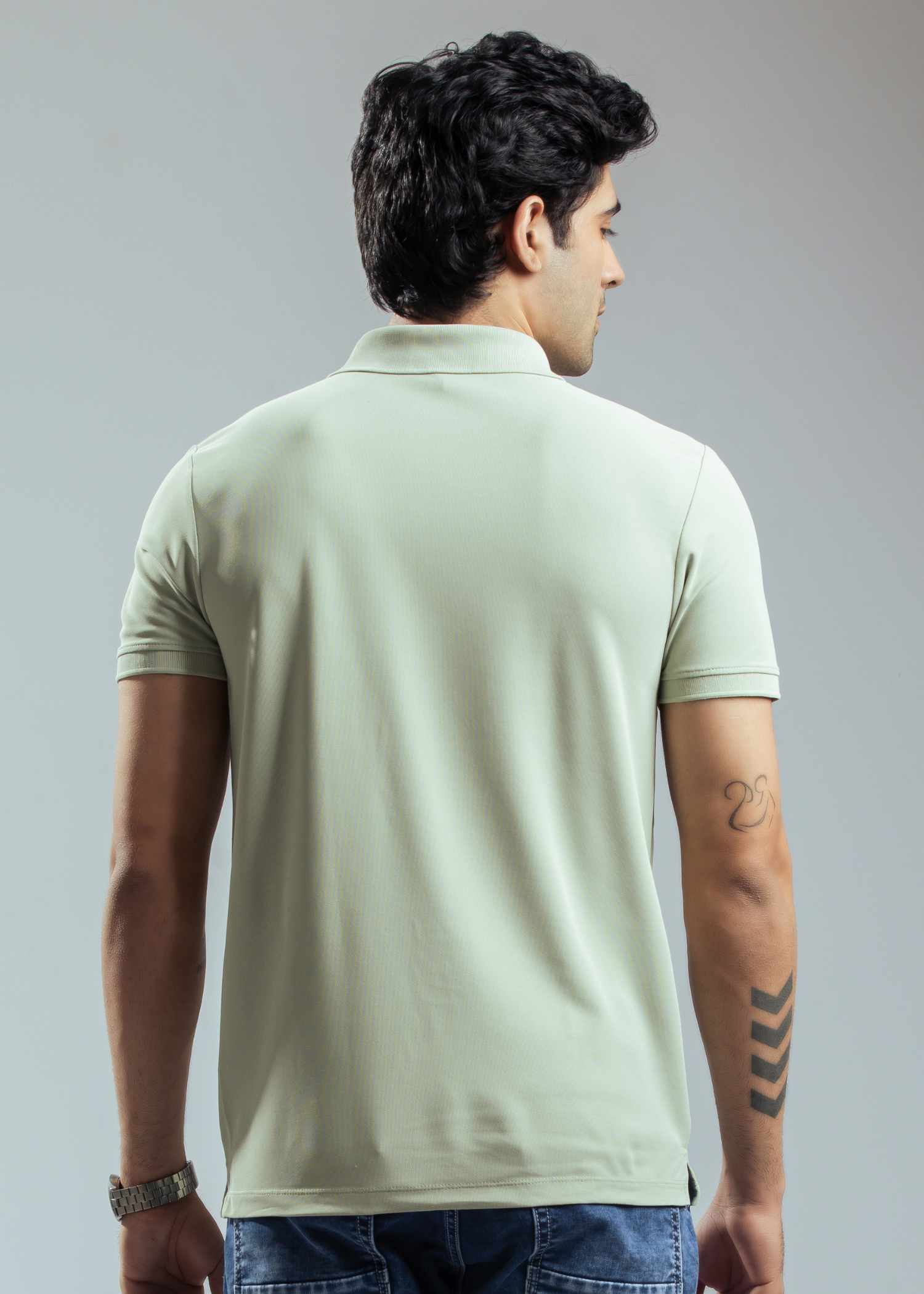 Cherry Mustard Half Sleeve Polo T-shirt For Mens