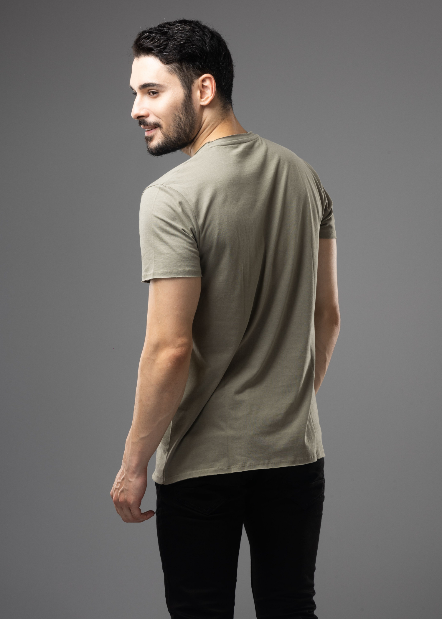 Raw Solid Half Sleeve T-shirt For Men