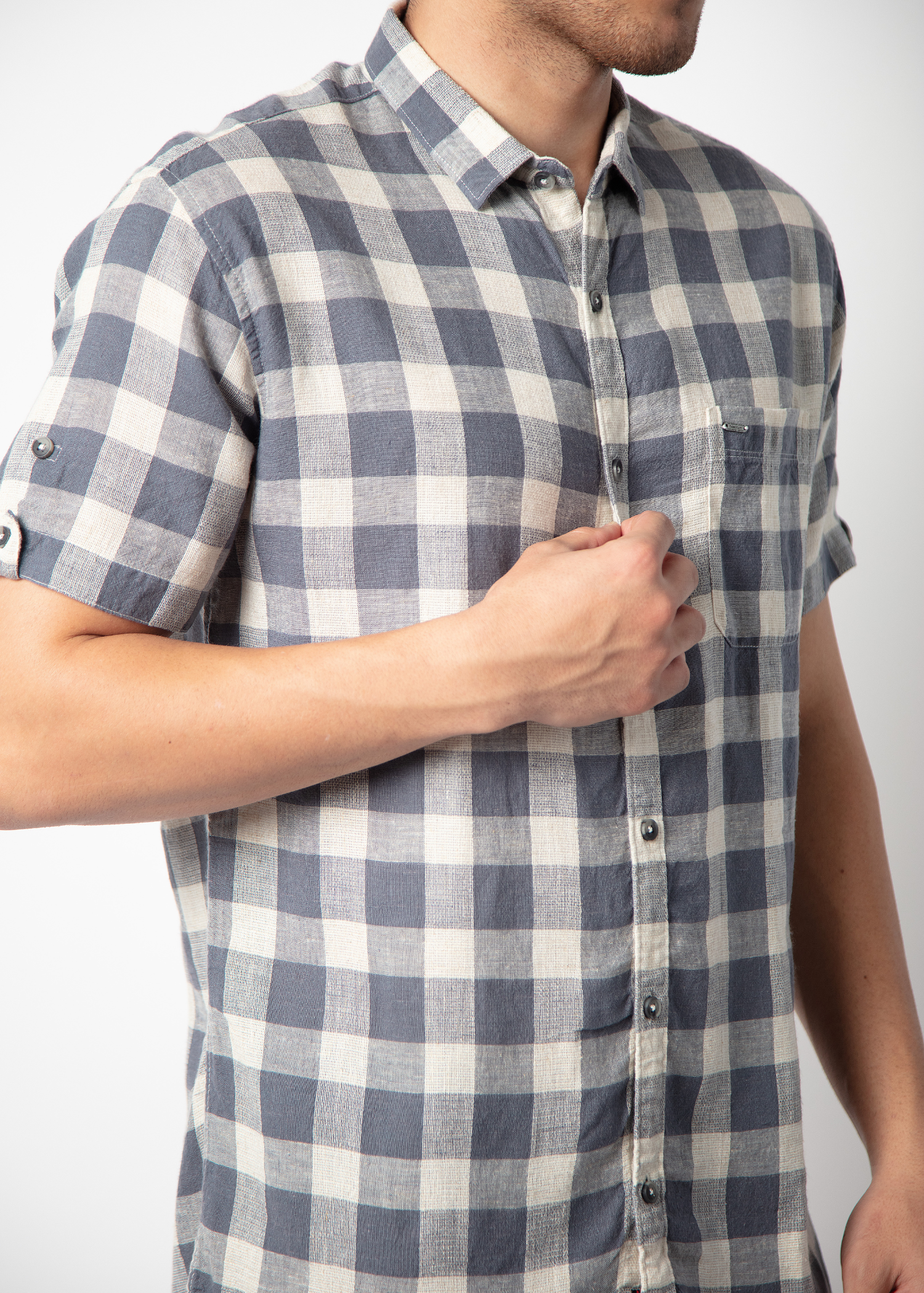 Bounce Half Sleeve Checked Shirt For Men