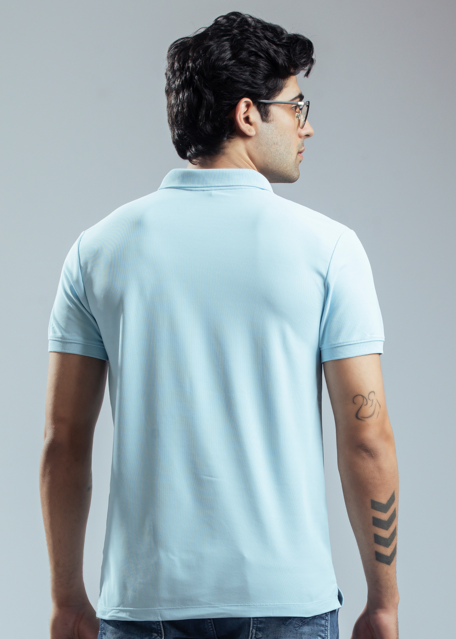 Cherry Sky Half Sleeve Polo T-shirt For Mens