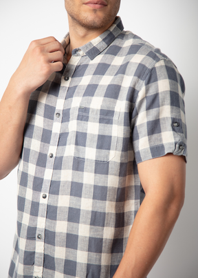 Bounce Half Sleeve Checked Shirt For Men