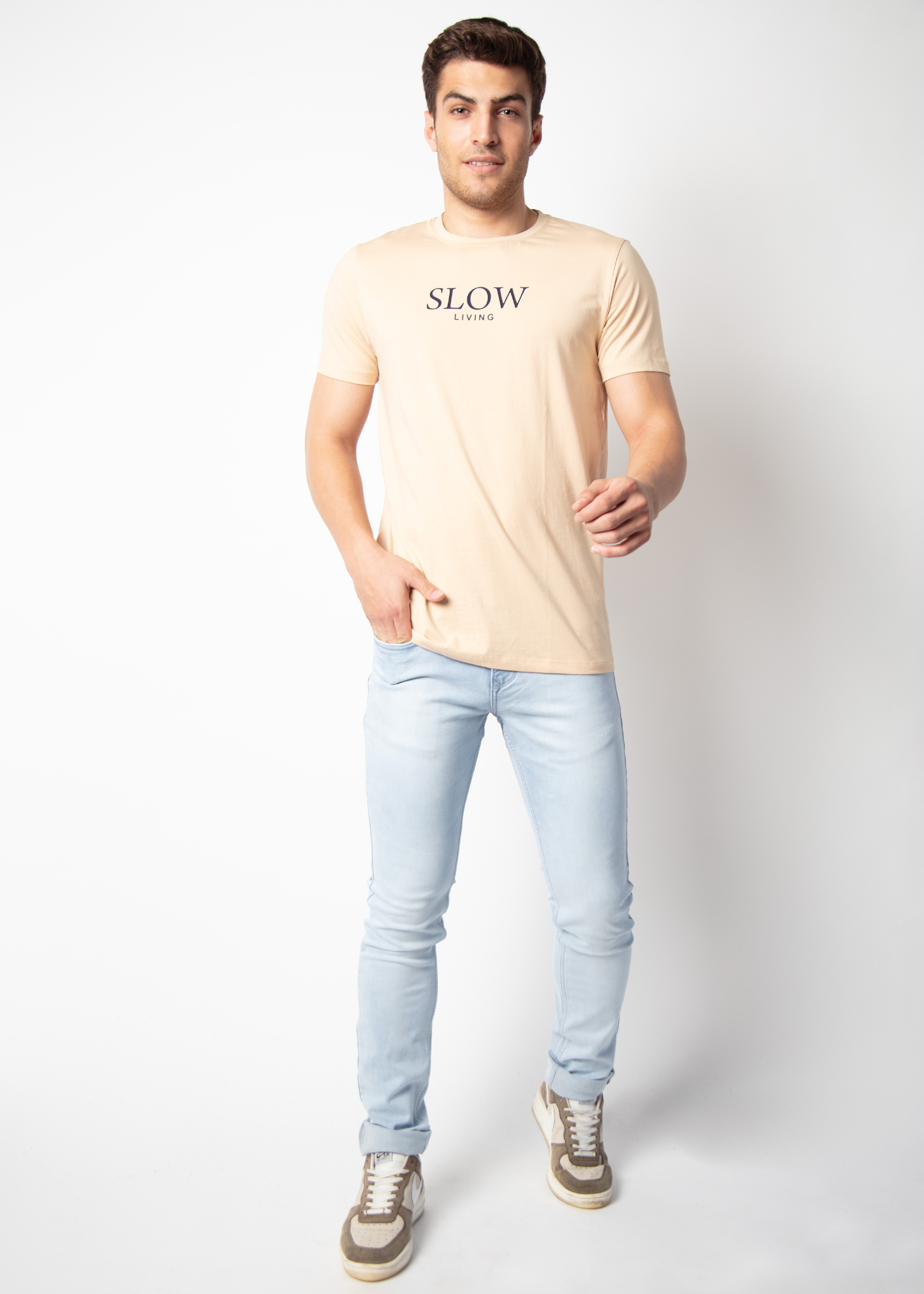 Slow Graphic Printed T-shirt For Men